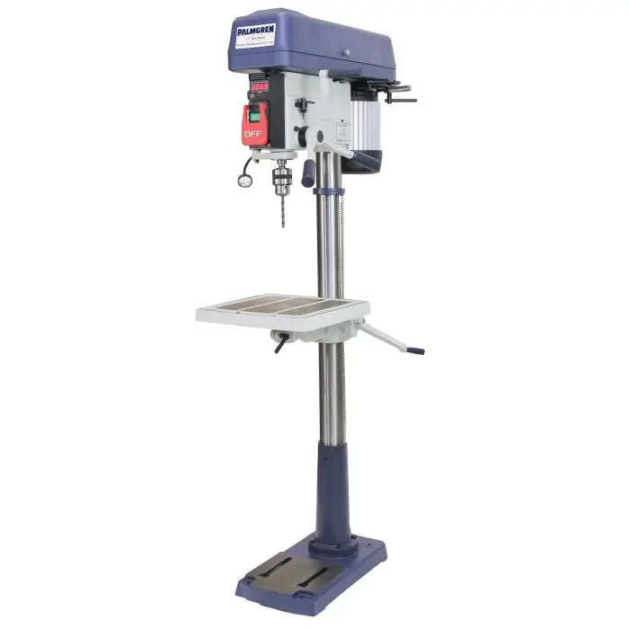 Palmgren 17" Floor Drill Press – 16-Speed, Step Pulley Drive | Model 9680177