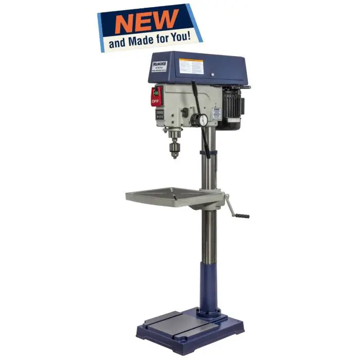 Palmgren 20" Drill Press – 16-Speed Step Pulley, Power Feed | Model 9680207