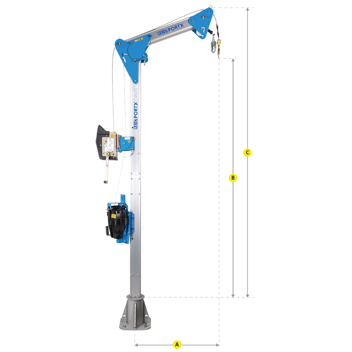 PortX Davit | 2ft 7½in Radius HOL 6ft 6¾in WLL660lb | Reid Lifting US-PTXDR800-20