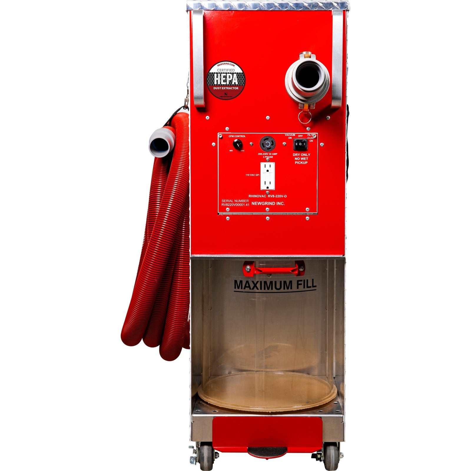 Construction Vacuum 220V Rhino Grind RV8220V — Prime Industrial USA