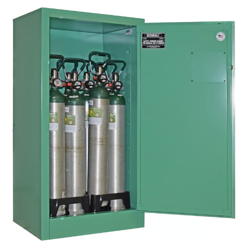 Medical Gas Cylider Storage Cabinet | 12 Capacity | D,E Oxygen | Self-Latch | Securall