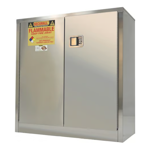 Flammable Liquid Storage Cabinet | 30 Gallon | 2 Door | Stainless Steel | Self-Latch | Securall