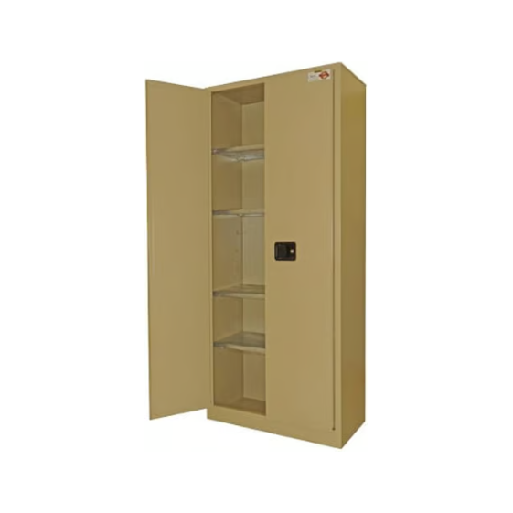 Industrial Storage Cabinet | 31 Cubic Feet | 4 Shelves | 2 Doors |Self-Latch | Securall