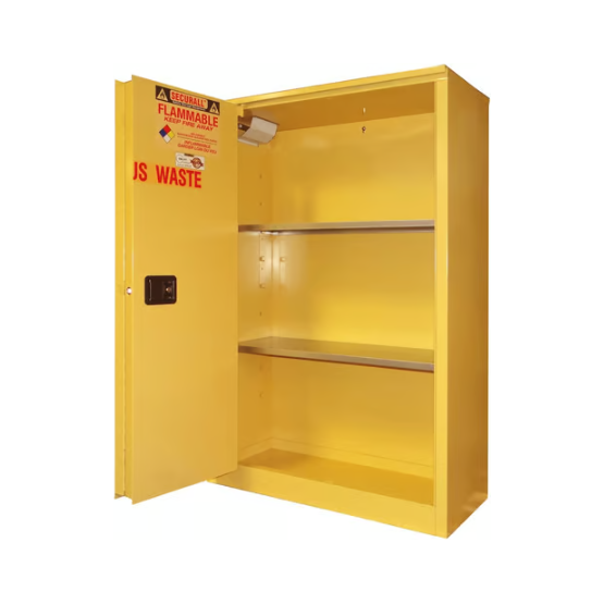 Hazardous Waste Storage Cabinet | 45 Gallon | 2 Shelves | 2 Doors | Self Latch | Securall