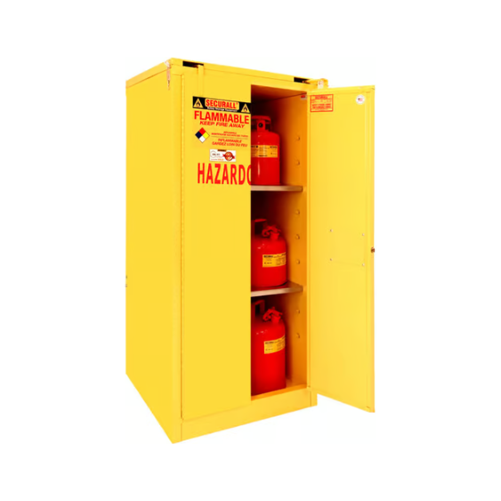 Hazardous Waste Storage Cabinet | 60 Gallon | 2 Shelves | 2 Doors | Self Latch | Securall