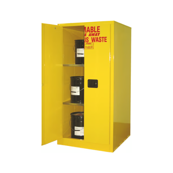 Hazardous Waste Storage Cabinet | 60 Gallon | 2 Shelves | 2 Doors | Self Latch | Securall