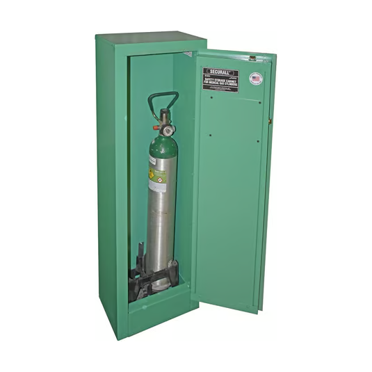 Medical Gas Cylider Storage Cabinet | 2 Capacity | D,E Oxygen | Self-Latch | Securall