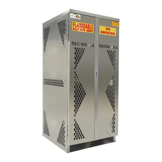 LP Cylinder Storage Cabinet | 8/20 or 33 lb | Aluminum | Vertical | Securall