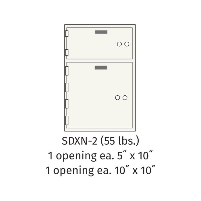 Socal Safe Bridgeman 1 openings 5"x10" 1 openings 10"x10" Safe Deposit Box 55 lbs SDXN-2