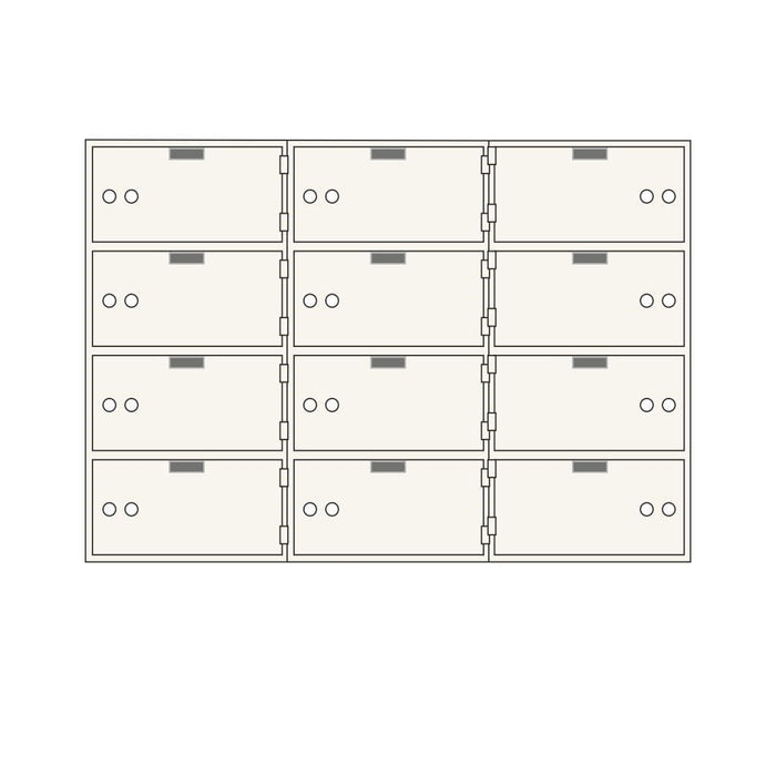 Socal Safe Bridgeman 12 openings 5'' x 10'' Modular Safe Deposit Box 210 lbs AX-12
