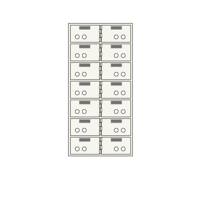 Socal Safe Bridgeman 14 openings 3'' x 5'' Modular Safe Deposit Box 105 lbs AXN-14