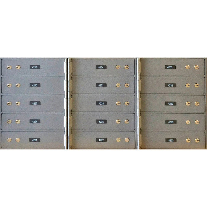 Socal Safe Bridgeman 15 openings 3'' x 10'' Modular Case Safe Deposit Box 180 lbs SD 15