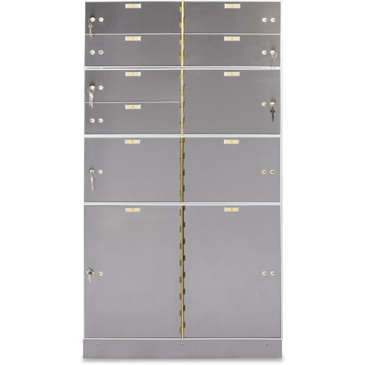 Socal Safe Bridgeman 1 openings 22'' x 16'' and 2 openings 10'' x 16'' Modular Teller Locker 195 lbs AXL-3-22