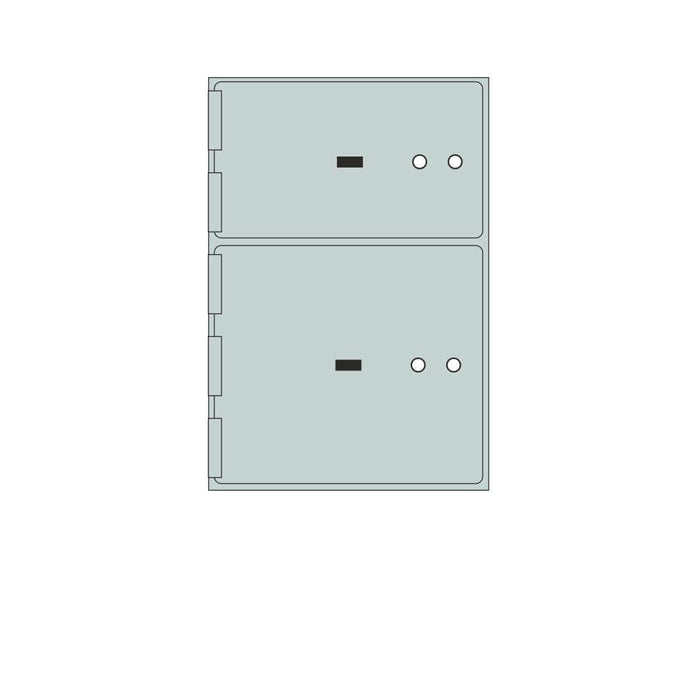 Socal Safe Bridgeman 1 openings 5'' x 10'' and 1 opening 10” x 10”  Modular Safe Deposit Box 55 lbs SN 2A