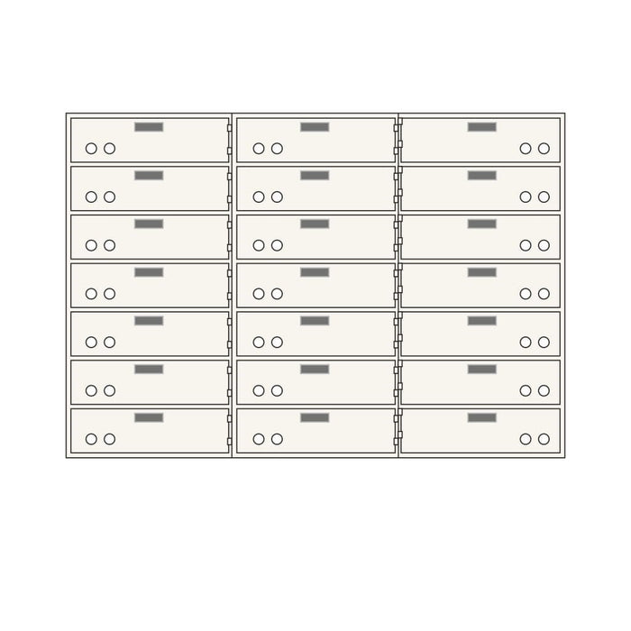 Socal Safe Bridgeman 21 openings 3'' x 10'' Modular Safe Deposit Box 260 lbs AX-21