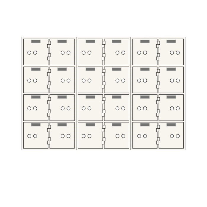 Socal Safe Bridgeman 24 openings 5'' x 5'' Modular Safe Deposit Box 250 lbs AX-24