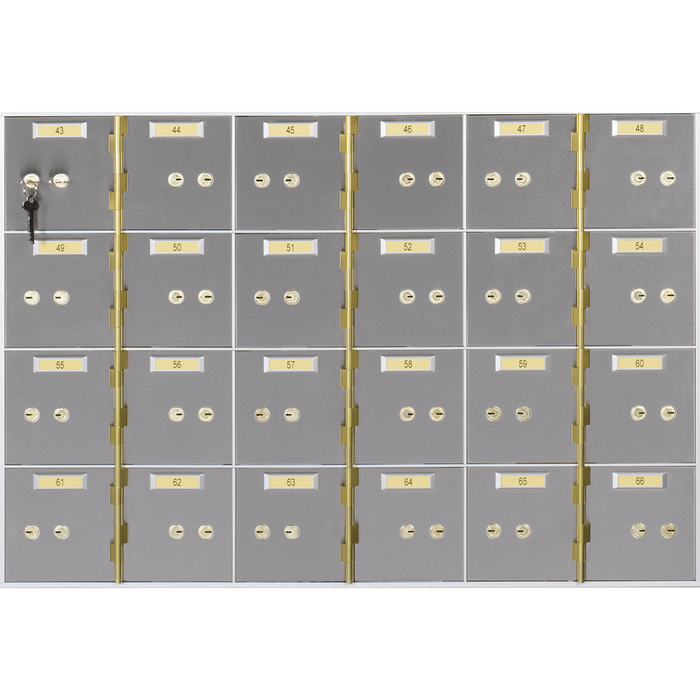 Socal Safe Bridgeman 24 openings 5'' x 5'' Modular Safe Deposit Box 250 lbs AX-24