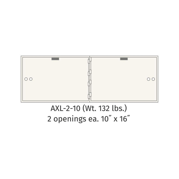 Socal Safe Bridgeman 2 openings 10'' x 16'' Modular Teller Locker 132 lbs AXL-2-10