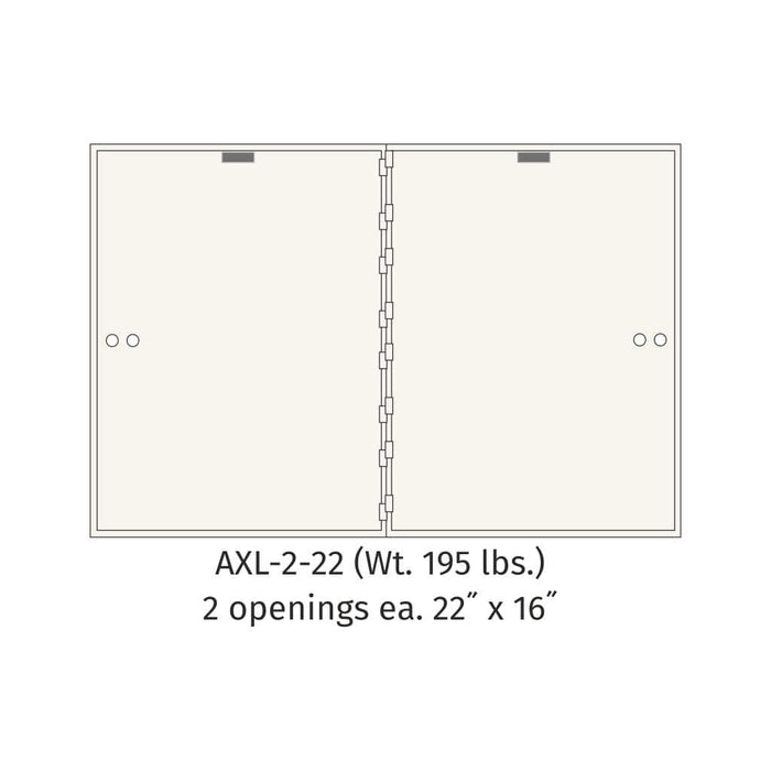 Socal Safe Bridgeman 2 openings 22'' x 16'' Modular Teller Locker 195 lbs AXL-2-22