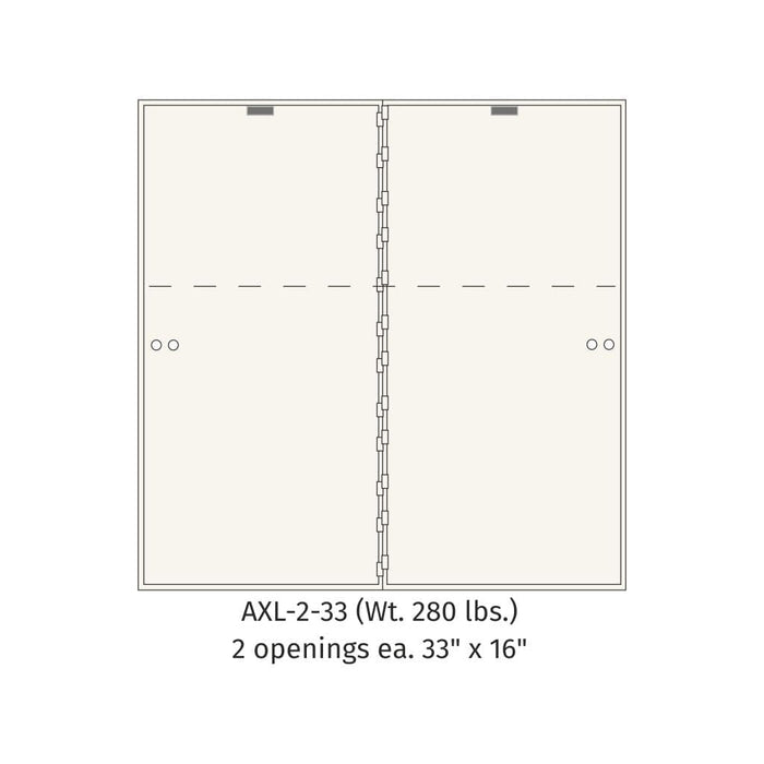 Socal Safe Bridgeman 2 openings 33'' x 16'' Modular Teller Locker 280 lbs AXL-2-33