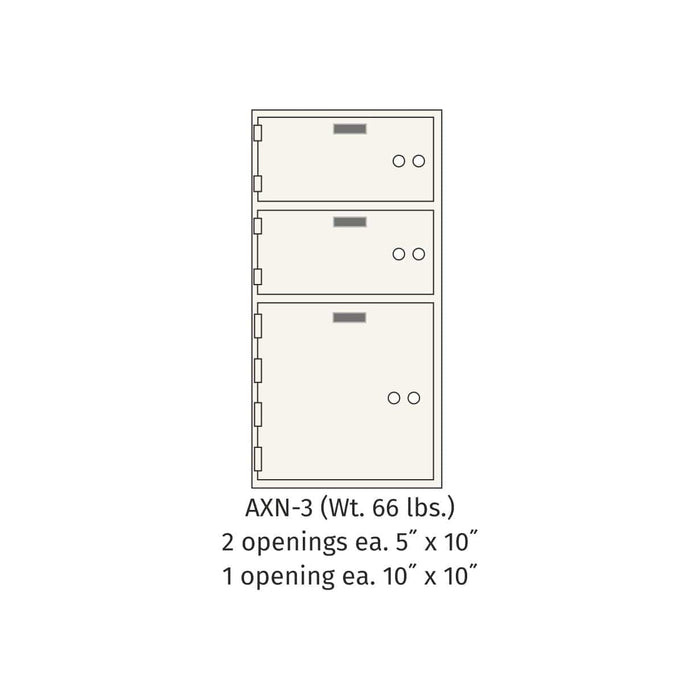 Socal Safe Bridgeman 2 openings 5'' x 10'' and  1 openings 10'' x 10'' Modular Safe Deposit Box 66 lbs AXN-3