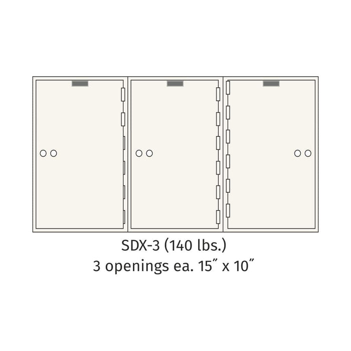 Socal Safe Bridgeman 3 openings 15"x10" Safe Deposit Box 140 lbs SDX-3