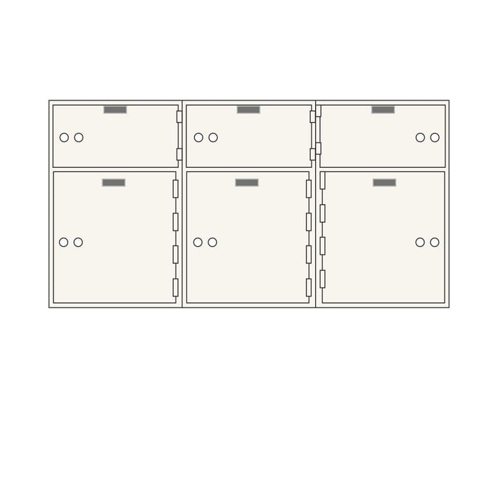 Socal Safe Bridgeman 3 openings 5" x 10"  3 openings 10" x 10" Safe Deposit Box 145 lbs SDX-6