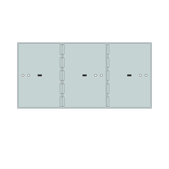 Socal Safe Bridgeman 3 openings 15'' x 10'' Modular Case Safe Deposit Box 126 lbs SD 3