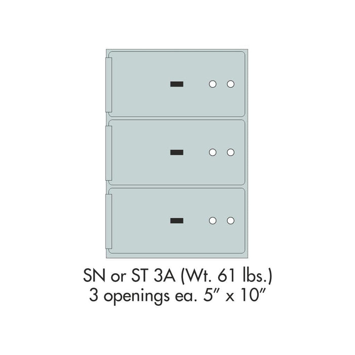 Socal Safe Bridgeman 3 openings 5'' x 10'' Modular Safe Deposit Box 61 lbs SN 3A