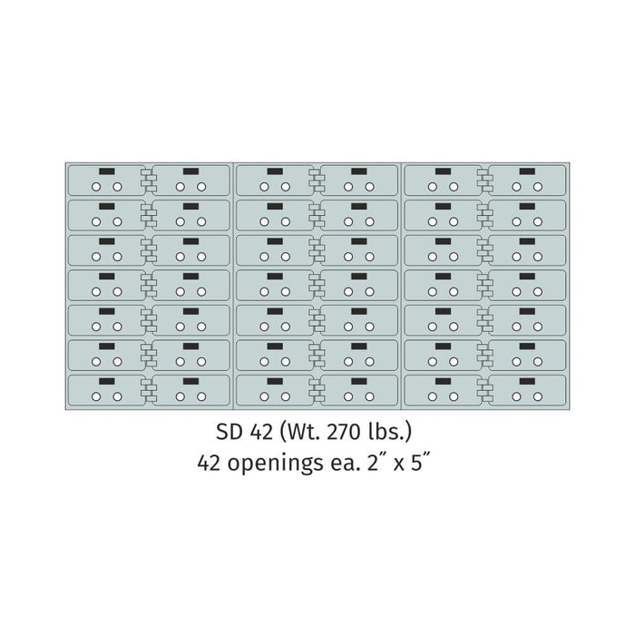Socal Safe Bridgeman 42 openings 2'' x 5'' Modular Case Safe Deposit Box 270 lbs SD 42