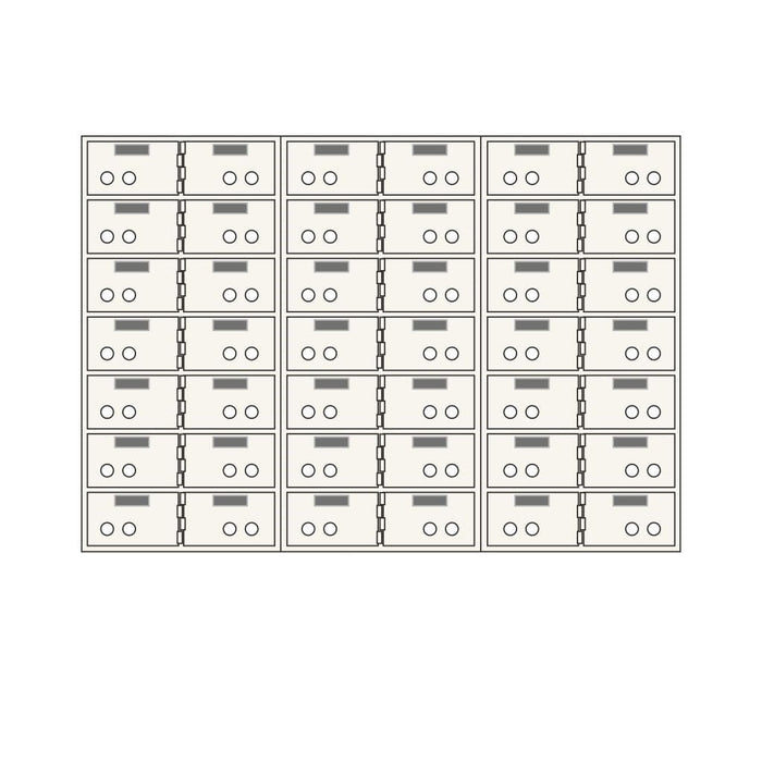 Socal Safe Bridgeman 42 openings 3'' x 5'' Modular Safe Deposit Box 295 lbs AX-42