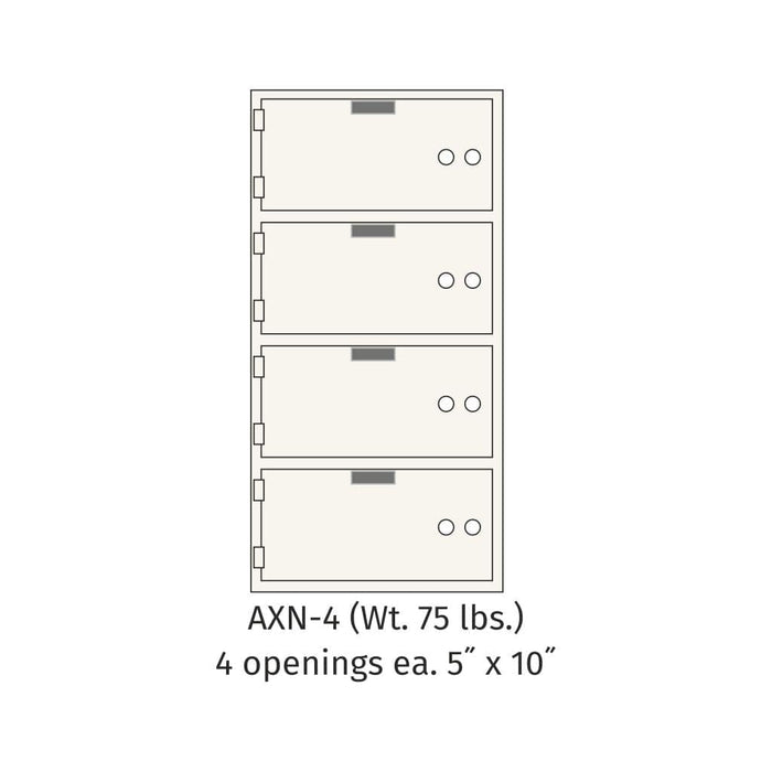 Socal Safe Bridgeman 4 openings 5'' x 10'' Modular Safe Deposit Box 75 lbs AXN-4