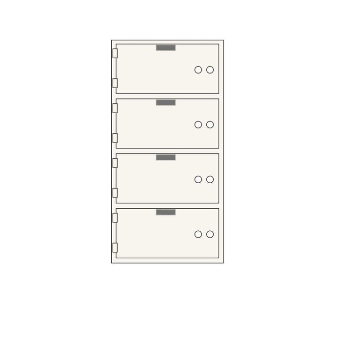 Socal Safe Bridgeman 4 openings 5'' x 10'' Modular Safe Deposit Box 75 lbs AXN-4