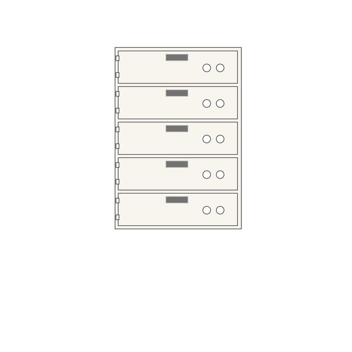 Socal Safe Bridgeman 5 openings 3"x10" Safe Deposit Box 65 lbs SDXN-5