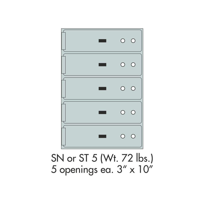 Socal Safe Bridgeman 5 openings 3'' x 10'' Modular Safe Deposit Box 72 lbs SN 5