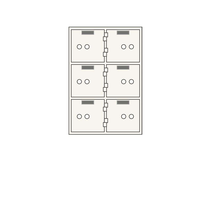 Socal Safe Bridgeman 6 openings 5"x 5" Safe Deposit Box 70 lbs SDXN-6