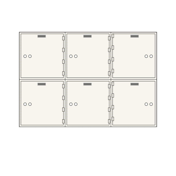 Socal Safe Bridgeman 6 openings 10'' x 10'' Modular Safe Deposit Box 175 lbs AX-6