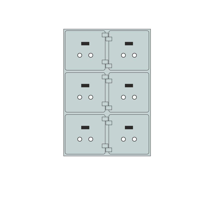 Socal Safe Bridgeman 6 openings 5'' x 5'' Modular Safe Deposit Box 73 lbs SN 6