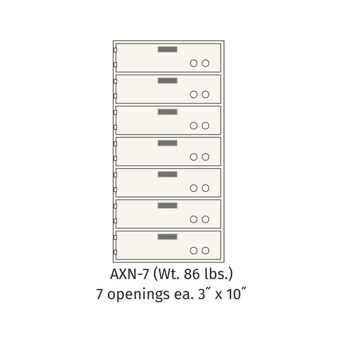 Socal Safe Bridgeman 7 openings 3'' x 10'' Modular Safe Deposit Box 86 lbs AXN-7