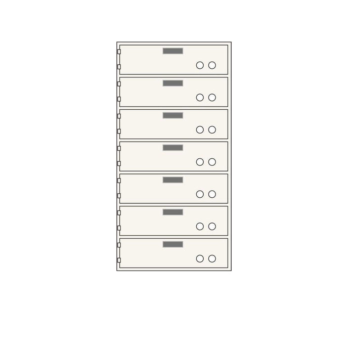 Socal Safe Bridgeman 7 openings 3'' x 10'' Modular Safe Deposit Box 86 lbs AXN-7