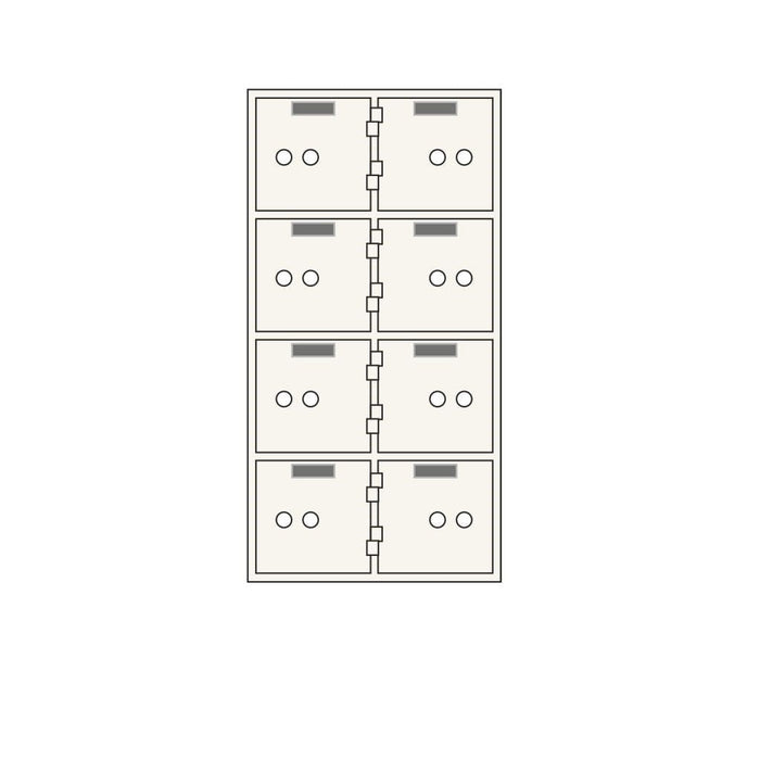 Socal Safe Bridgeman 8 openings 5'' x 5'' Modular Safe Deposit Box 86 lbs AXN-8