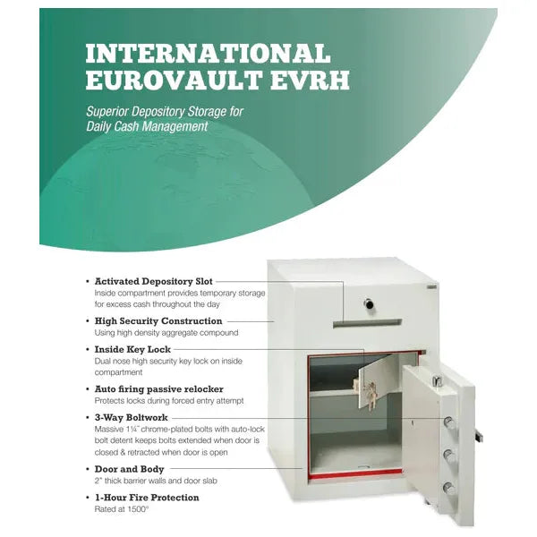 Socal Safe International Eurovault Depository Safe 1 Hour Fire Rated 4.2 Cubic Feet EVRH