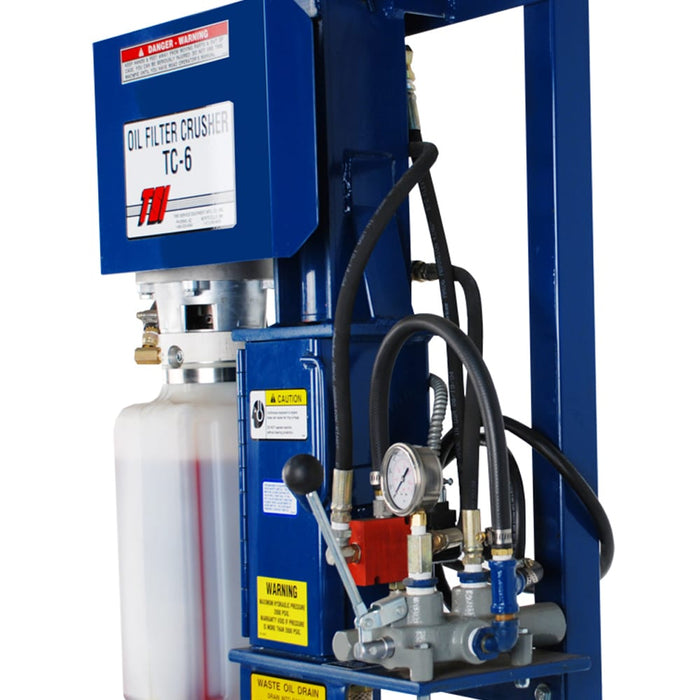 TSI TC‑6 Oil Filter Crusher without Door Switch – Electric‑Hydraulic Filter Crusher for Passenger & Light Truck Filters