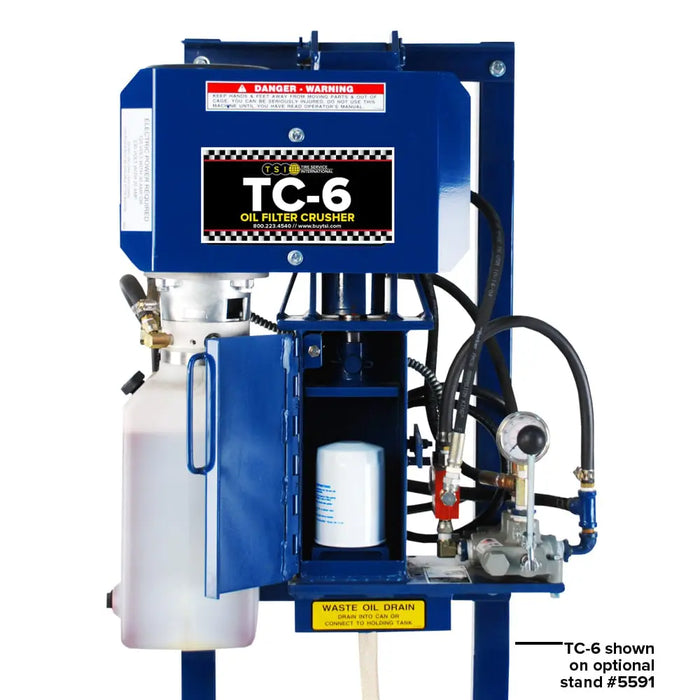 TSI TC‑6 Oil Filter Crusher without Door Switch – Electric‑Hydraulic Filter Crusher for Passenger & Light Truck Filters