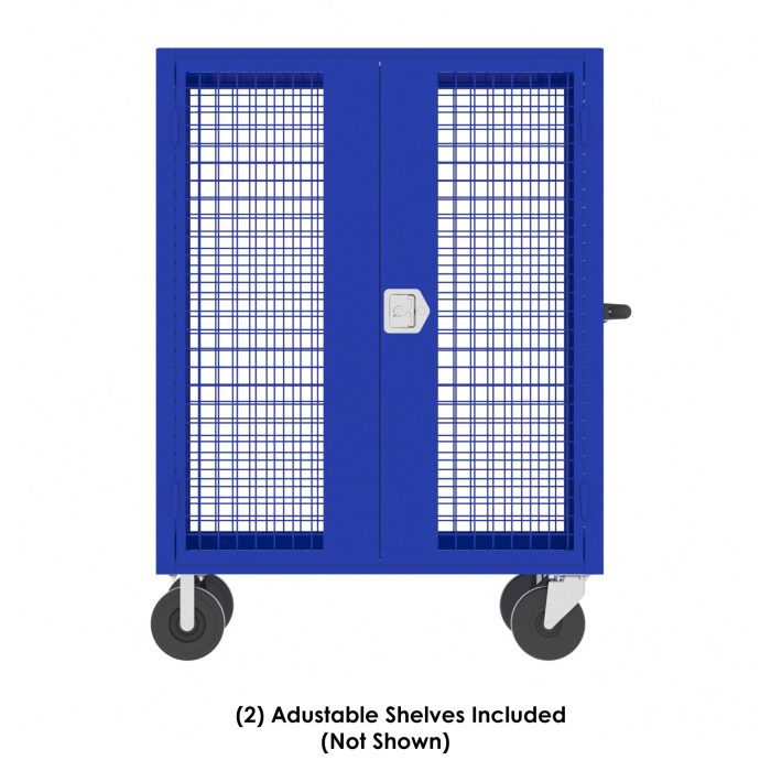 Security Cart | 60''×30'' | 2 Shelves | Blue | Valley Craft F89058VCBL
