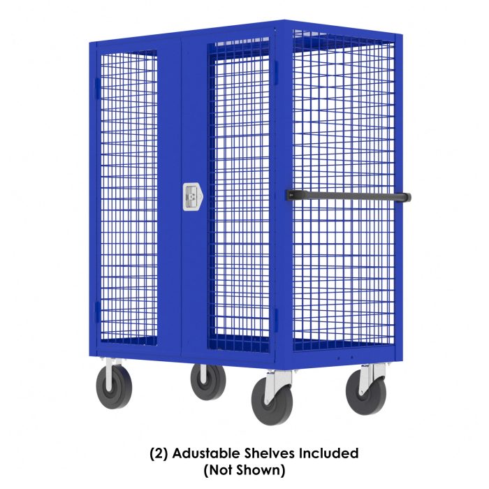 Security Cart | 60''×30'' | 2 Shelves | Blue | Valley Craft F89058VCBL