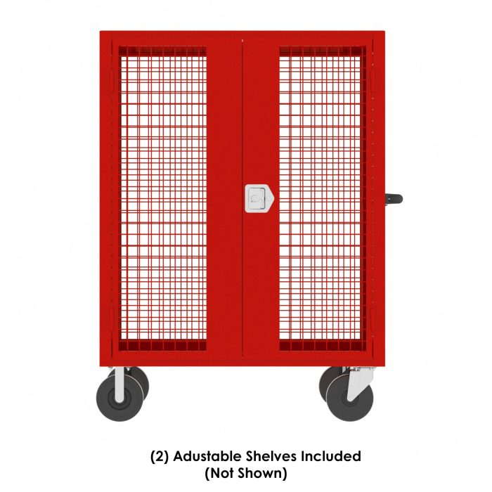 Security Cart | 60''×30'' | 2 Shelves | Red | Valley Craft F89058VCRD