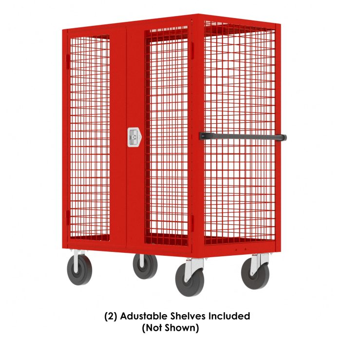 Security Cart | 60''×30'' | 2 Shelves | Red | Valley Craft F89058VCRD