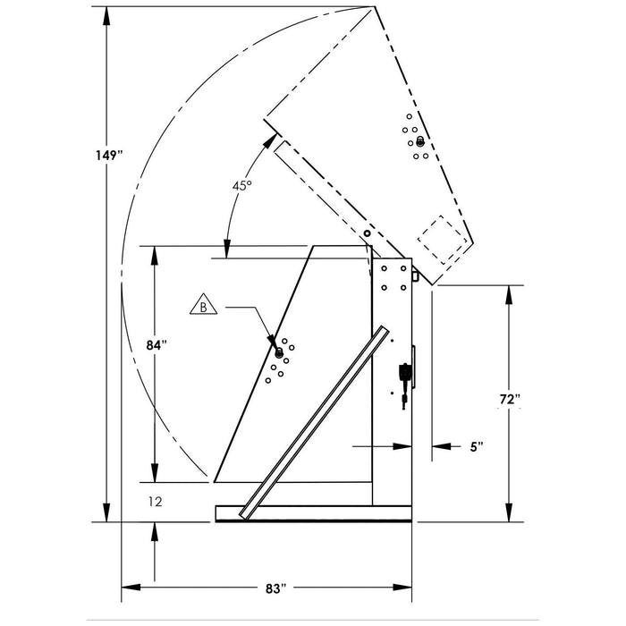72'' Box Dumper | 230V | 36''×36'' Chute | 6000 lb. Capacity | Valley Craft