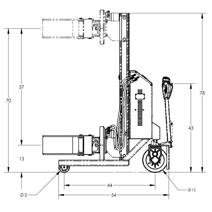Drum Lift and Rotator | 78'' | Fully Powered | Grip | Straddle | Valley Craft